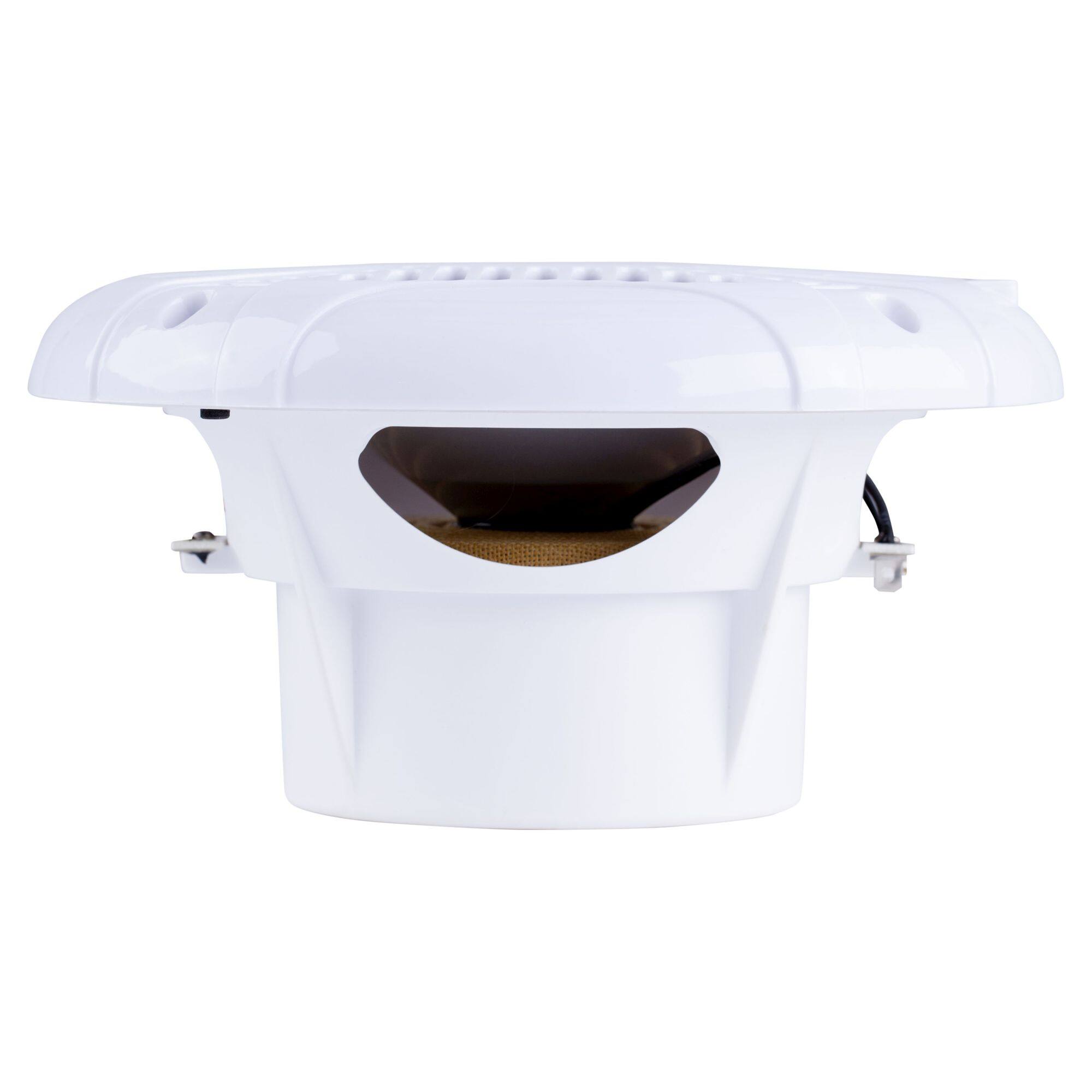 Alt View 1. Memphis Car Audio - Memphis Audio MXA602SLW MXA OEM Fit 6.5" Marine Grade Coaxial Speakers, White With Blue LED - Pair - Black/Gray.