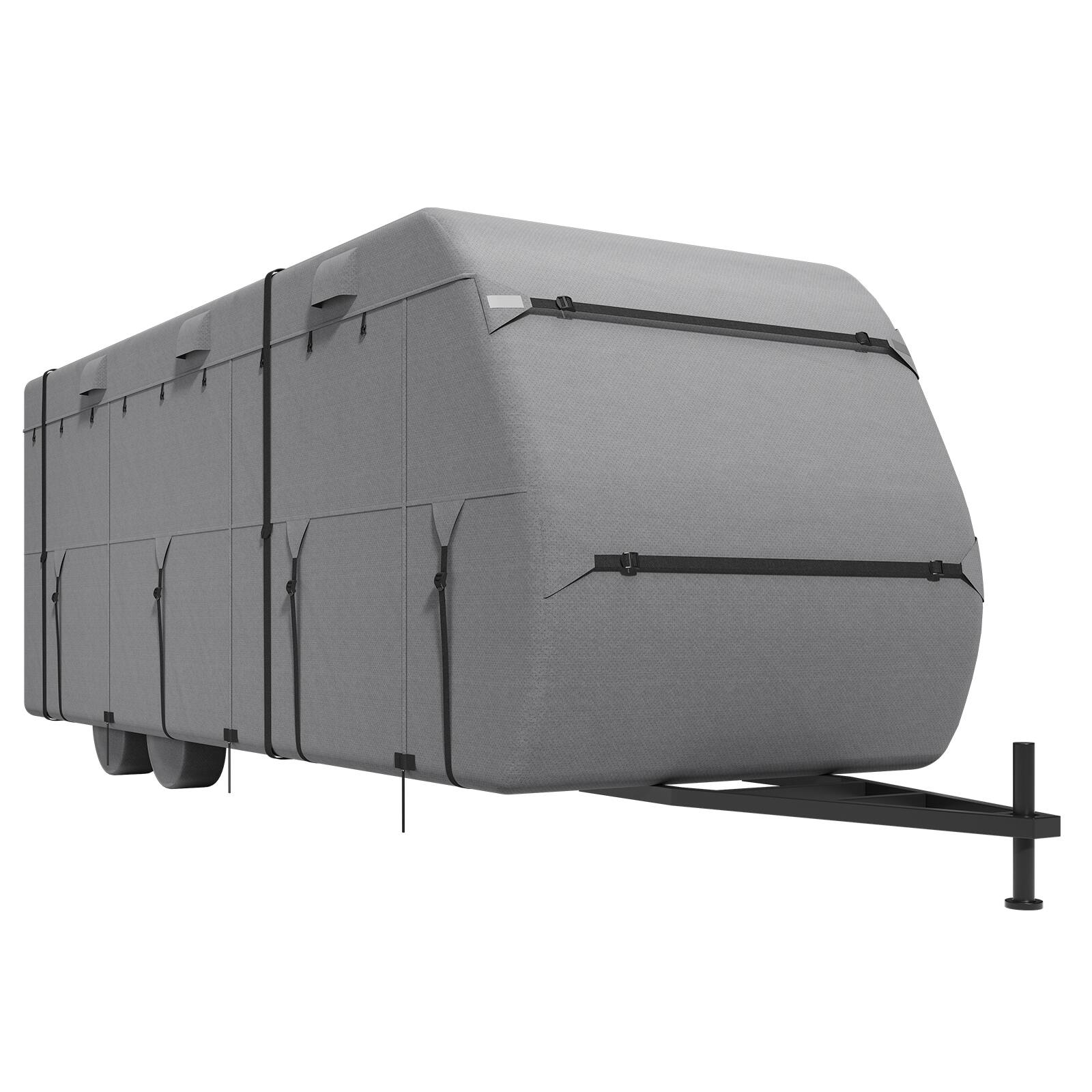 Alt View 5. VEVOR - Travel Trailer Cover, 18-20 ft RV Cover, 4-Layer Non-Woven Fabric Camper Cover, Waterproof, Windproof and Rip-Stop - Grey.