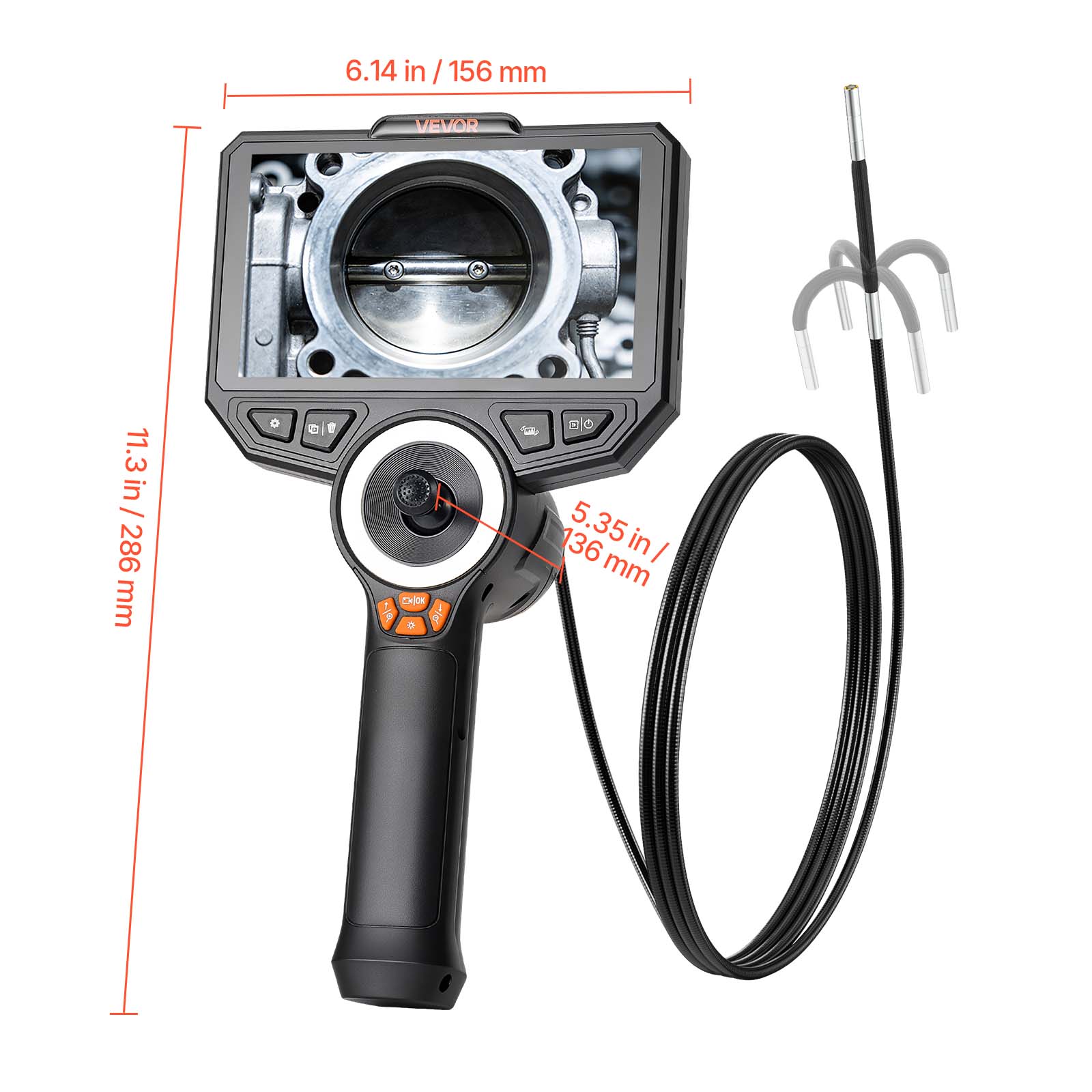 6.14 in / 156 mm  
11.3 in / 286 mm  
5.35 in / 136 mm