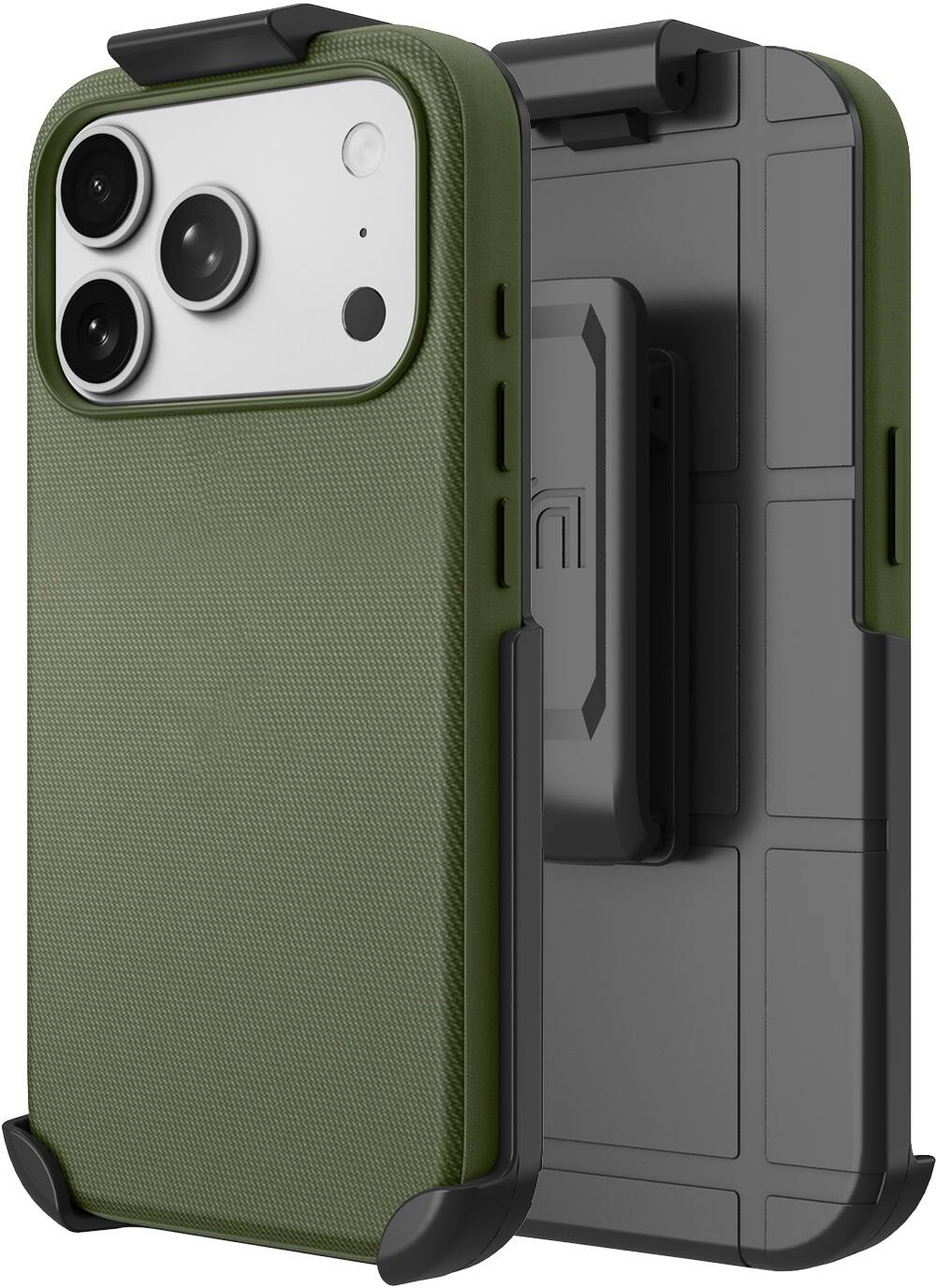 Alt View 9. Nakedcellphone - Woven Combo for iPhone 17 Pro Case - Compatible with MagSafe - with Rotating Belt Clip Holster Holder - Green.