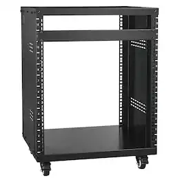 Glintex - 12U Rack Case, 300 lbs Capacity AV Network Studio Rack with Lockable Wheels and Vent Design for 19" Equipment