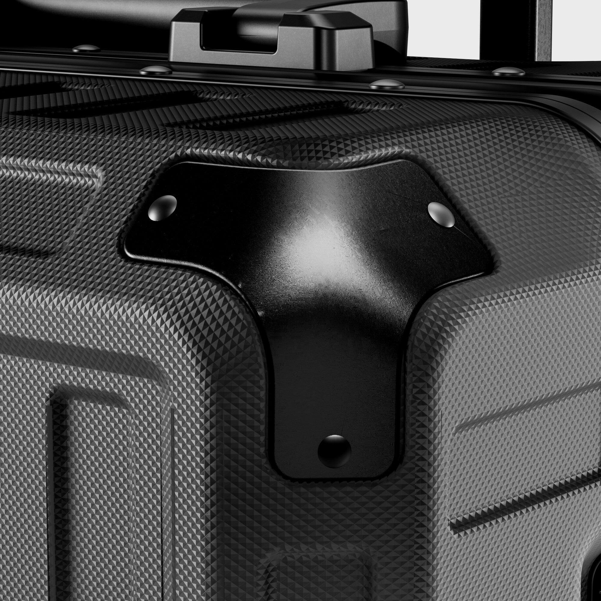 Alt View 6. LUGGEX - LUGGEX 21 Inch Zipperless Carry On Luggage, SF81 Aluminum Polycarbonate Hardside Front Opening Suitcase - ZX-Pro - Black.