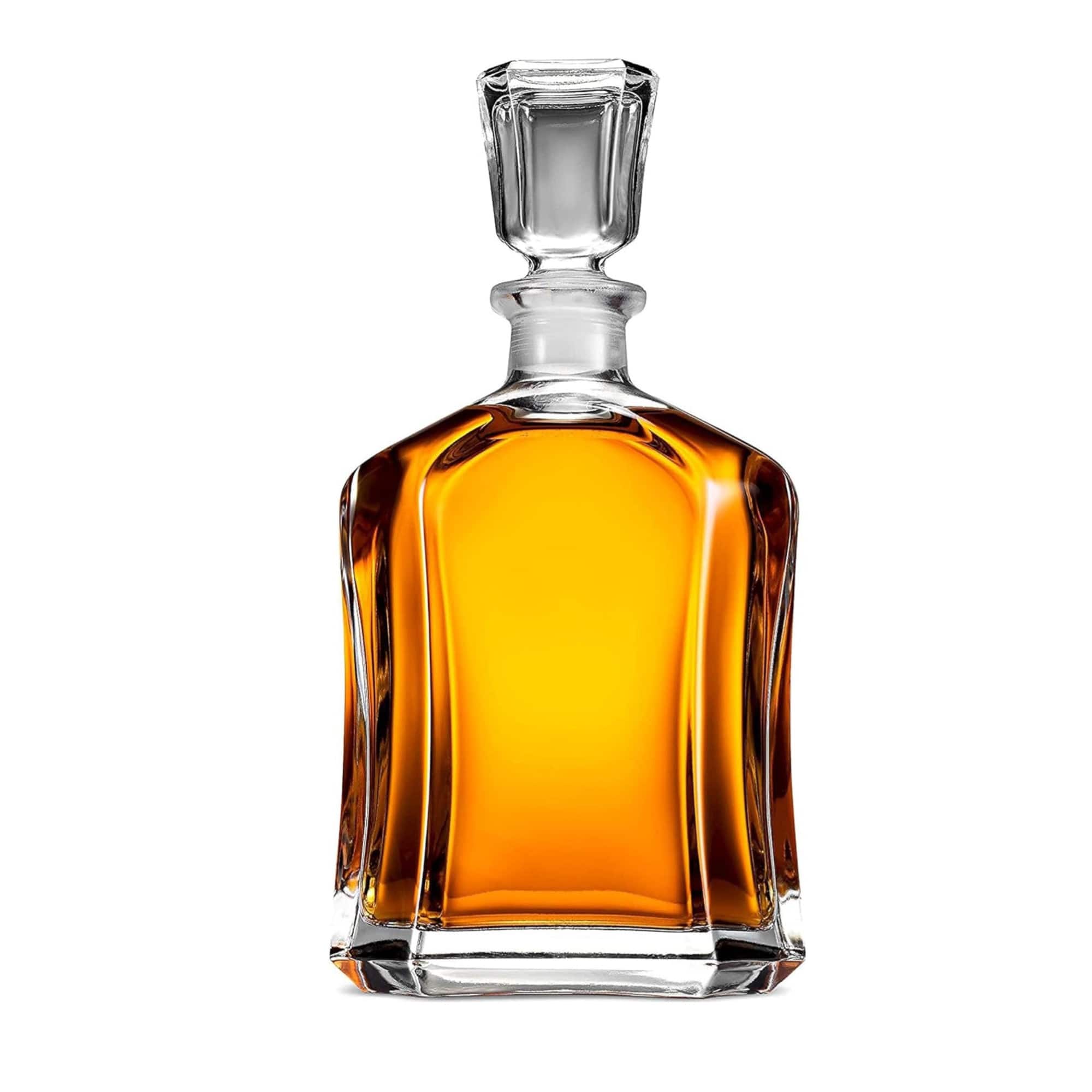 Bormioli Rocco - Capitol Decanter With Airtight Stopper, 23.75 Oz Squared Glass Bottle - Clear
