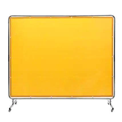 Front. VEVOR - Welding Screen with Frame, 6' x 8' Welding Curtain Screen, Flame-Resistant Vinyl Welding Protection Screen - Yellow.