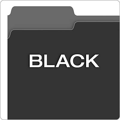Alt View 3. Pendaflex - Pendaflex Interior Recycled File Folder, Straight Cut, Assorted, Letter Size, Black, 100/Box (4210 1/3 BLA) - Black.