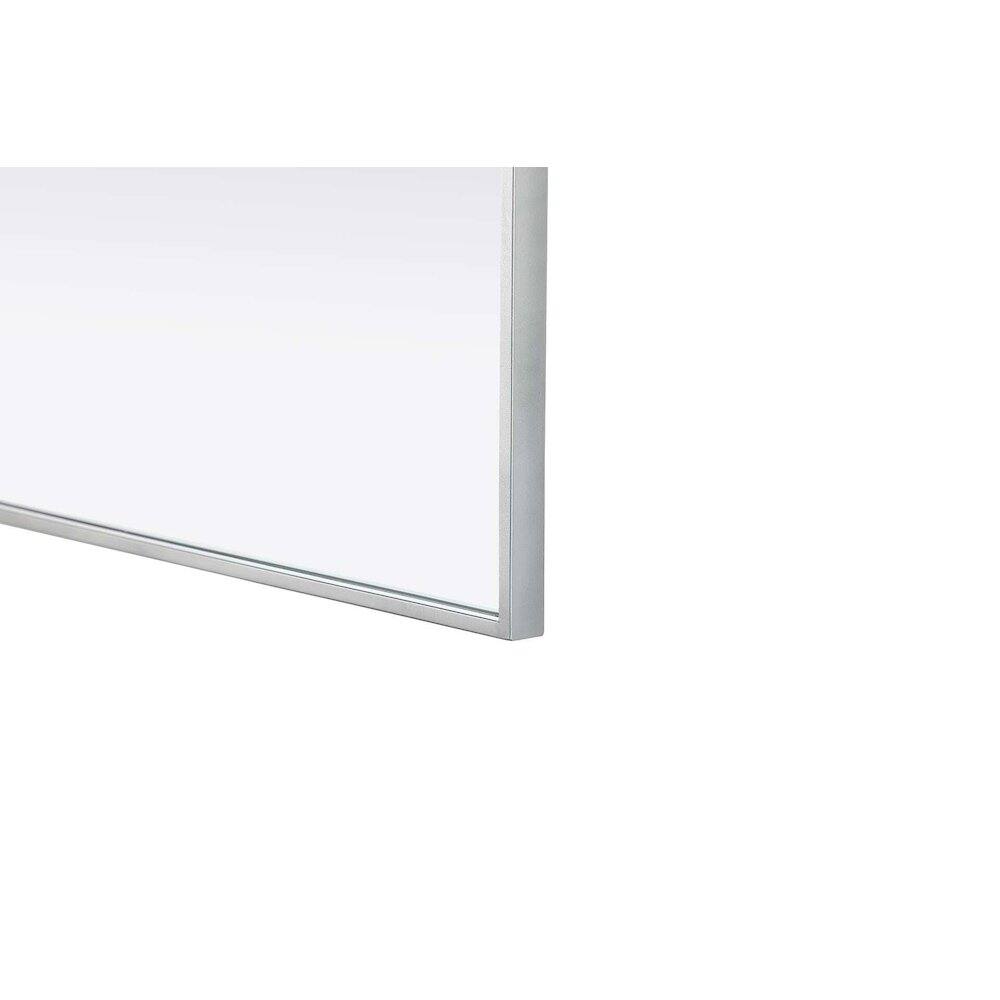 Left. Elegant Kitchen and Bath - Notched Metal Mirror 27x42 inch in Silver - Silver.