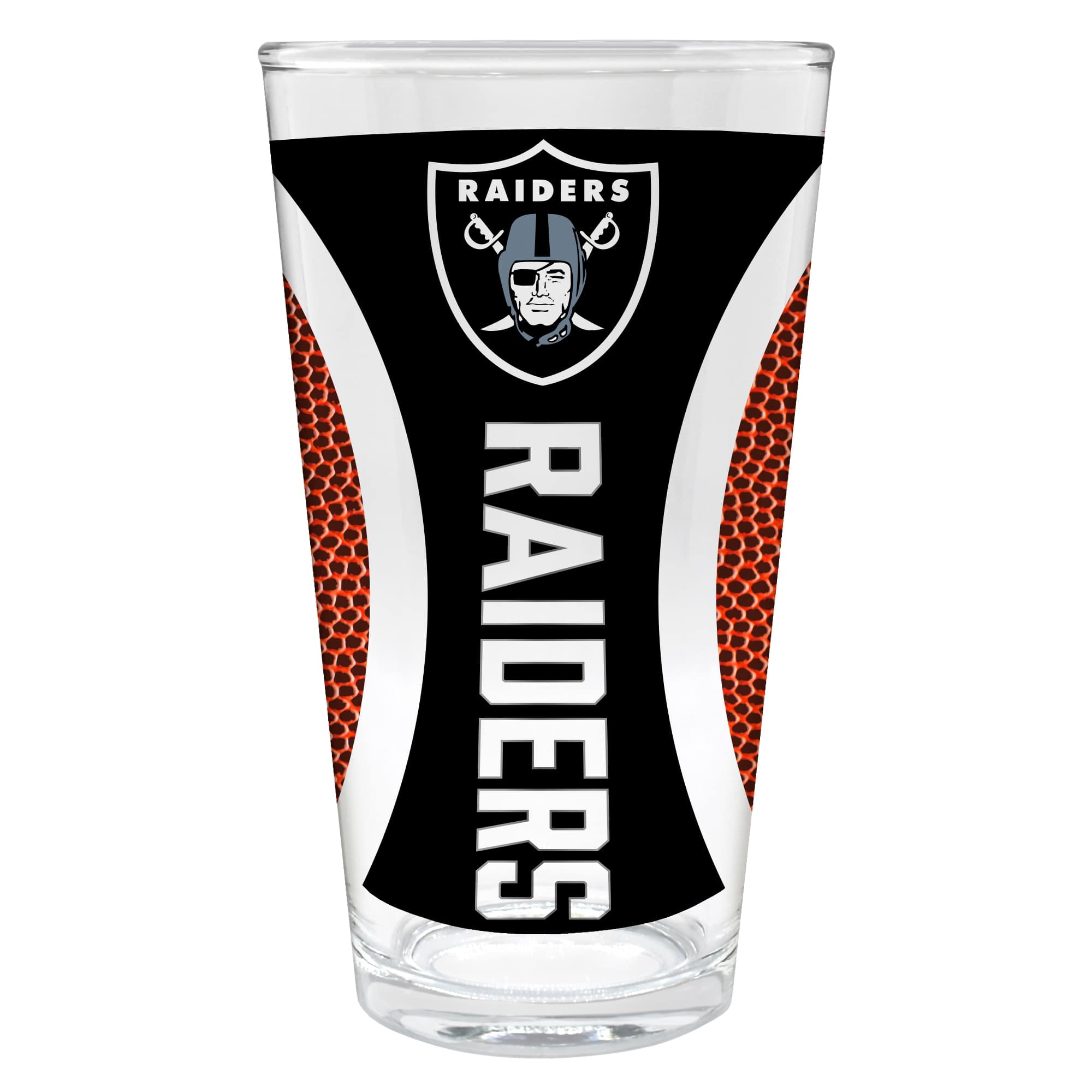 Great American Products - Las Vegas Raiders 16oz. Game Ball Pint Glass - Brown
