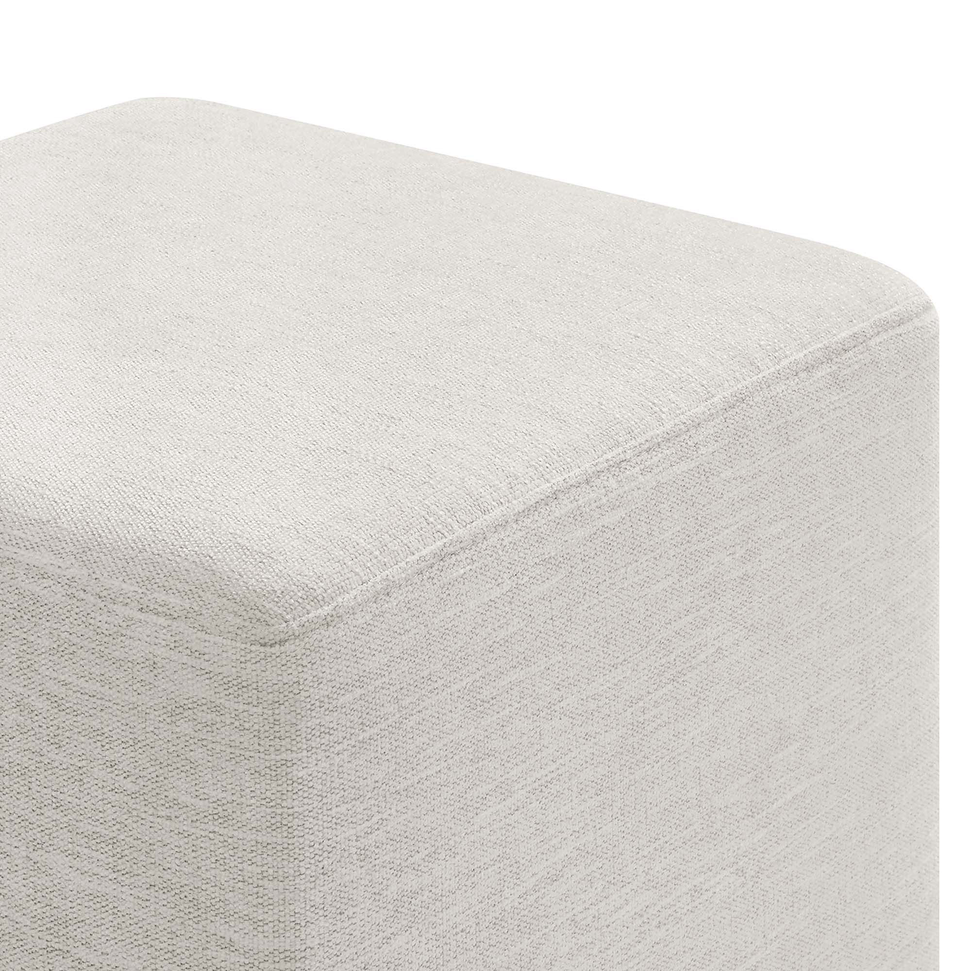 Alt View 5. Modway - Callum 17" Square Woven Heathered Fabric Upholstered Ottoman by Modway - Heathered Weave Ivory.