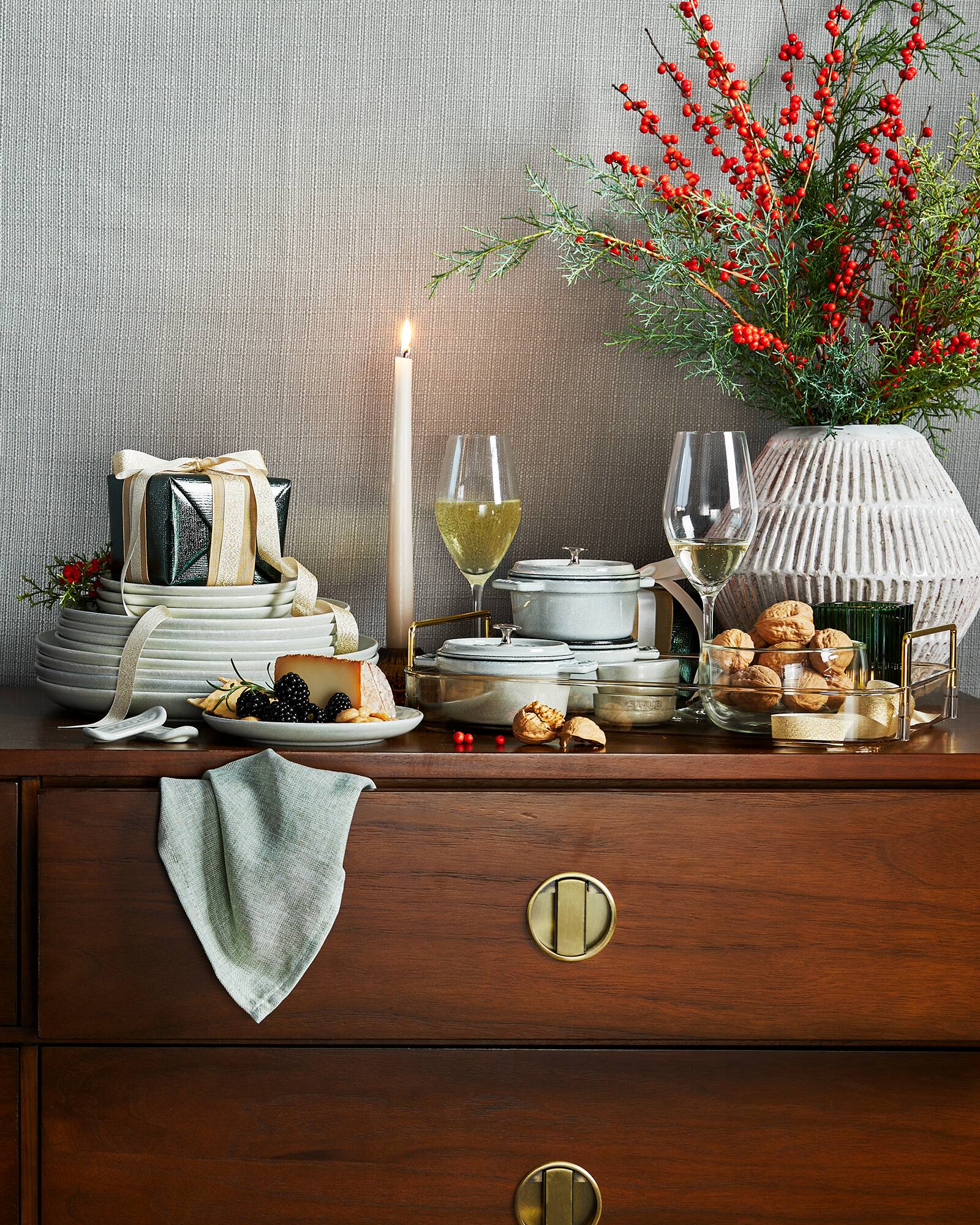 Alt View 6. Staub - Staub Cast Iron .25-qt Mini Round Cocotte - White Truffle - White Truffle.