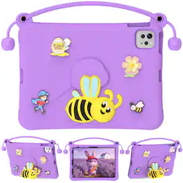Dteck - for Apple iPad (A16) 11" 2025 & iPad Air 11‑inch (M4) 2026 Kids EVA Tablet Case,Shockproof Kickstand Cover + Handle - Purple