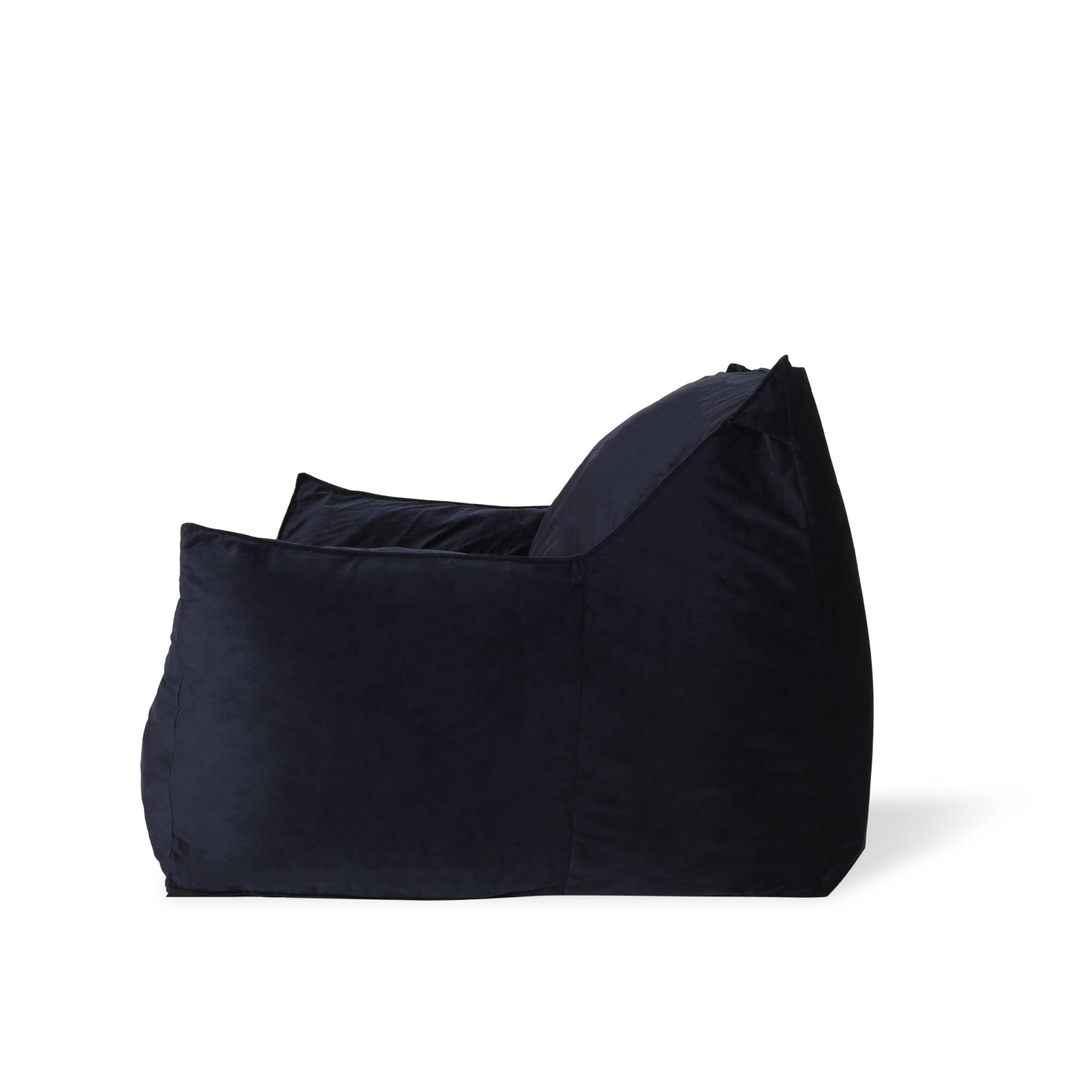 Alt View 2. GOODSILO - Luxurious Velveteen Bean Bag Chair with Comfortable Armrests for Cozy Seating - Dark Blue.
