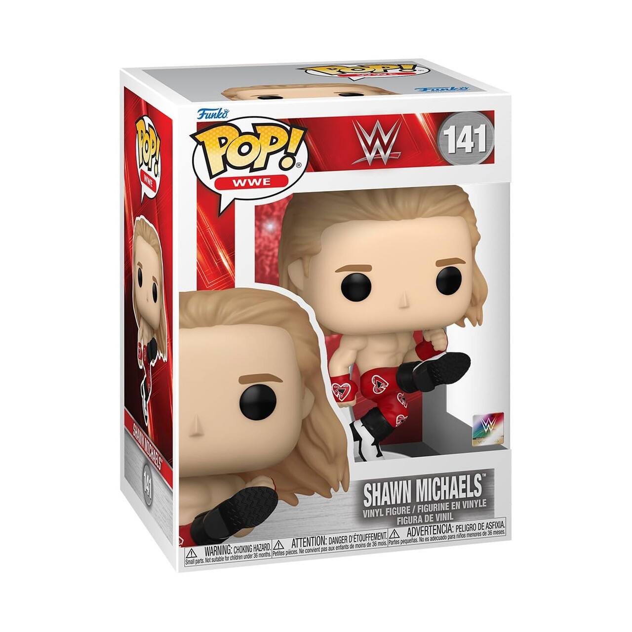 De TatA Funko A W 141 THE POP! WWE 1% LES SHAWN MICHAELS FIGURINE EN VINYLE VINYL FIGURE 1 FIGURA DE VINIL ADVERTENCIA: PELIGRO DE ASFIXA A numor oE 3 mes TOUFFEMENT Ou pa -o ATTENTION: DANGER D Partaes pequetas noim dE mos HAZARO - entants de WARNING: CHOKING Pettes pON S convient I eiden ade a months N nntate i Smal T