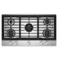 KitchenAid - 36 in. Gas Cooktop with 5 Burners and Integrated Wok Grate - Stainless Steel
