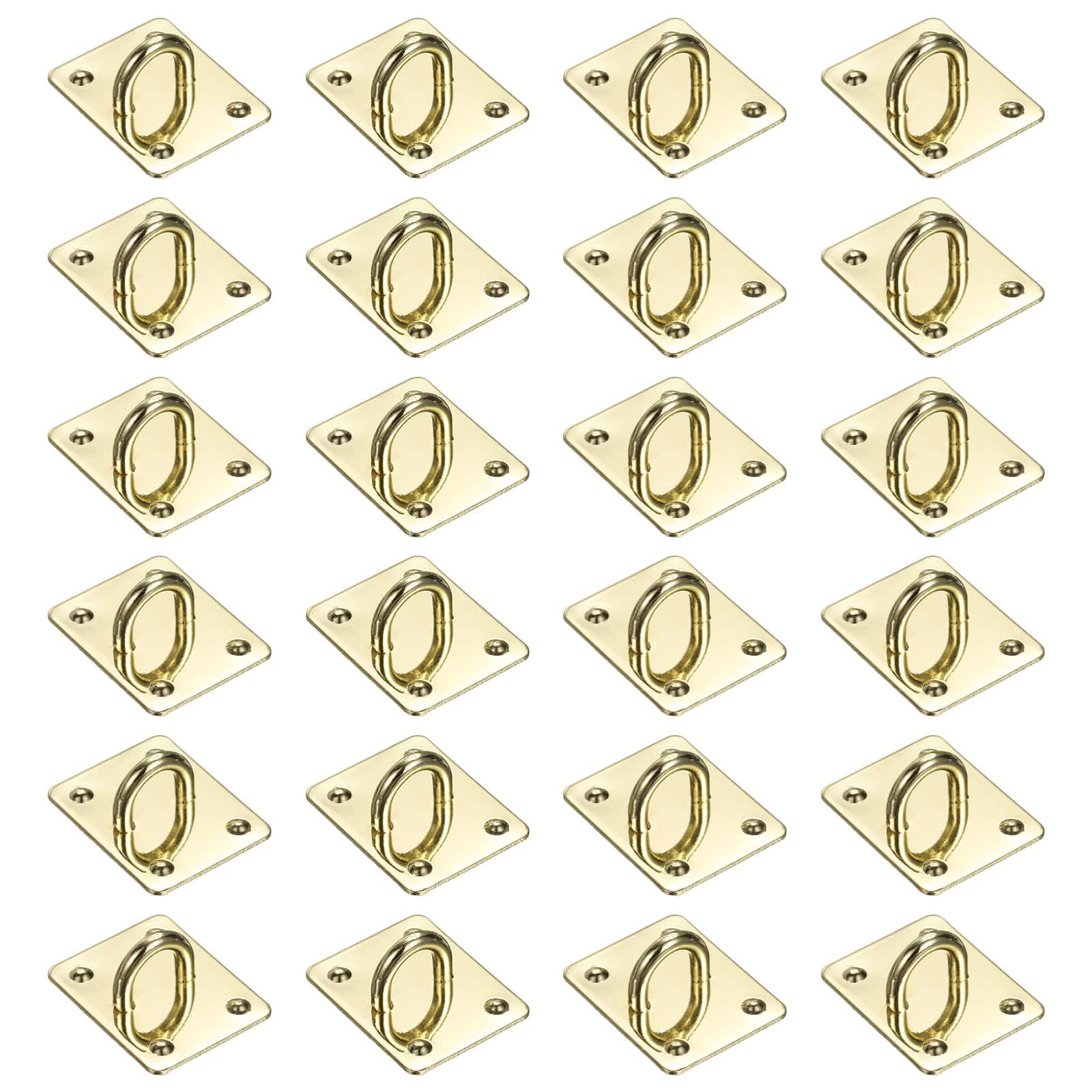 Unique Bargains - Metal Phone Charm Hook 1.1", 24pcs Adhesive Square Shaped Finger Grip for Smartphones Keychain Tablet Case Accessories - Gold