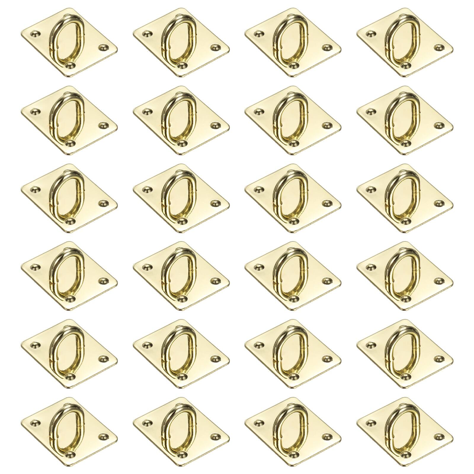 Unique Bargains - Metal Phone Charm Hook 1.1", 24pcs Adhesive Square Shaped Finger Grip for Smartphones Keychain Tablet Case Accessories - Gold
