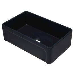 Alfi - brand 33 inch Reversible Single Fireclay Farmhouse Kitchen Sink - Black