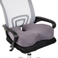 Mind Reader - Office Chair Cushion, Ergonomic, Orthopedic, Portable, Car Seat, Memory Foam, 18.25"L x 15.5"W x 4"H - Gray - Front_Zoom