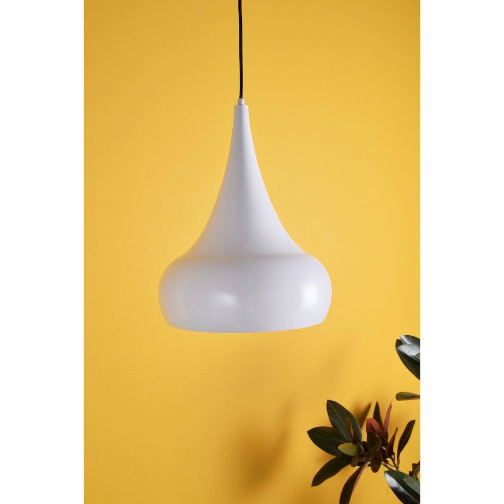 Angle. Living District - Circa 1 Light White Pendant - White.