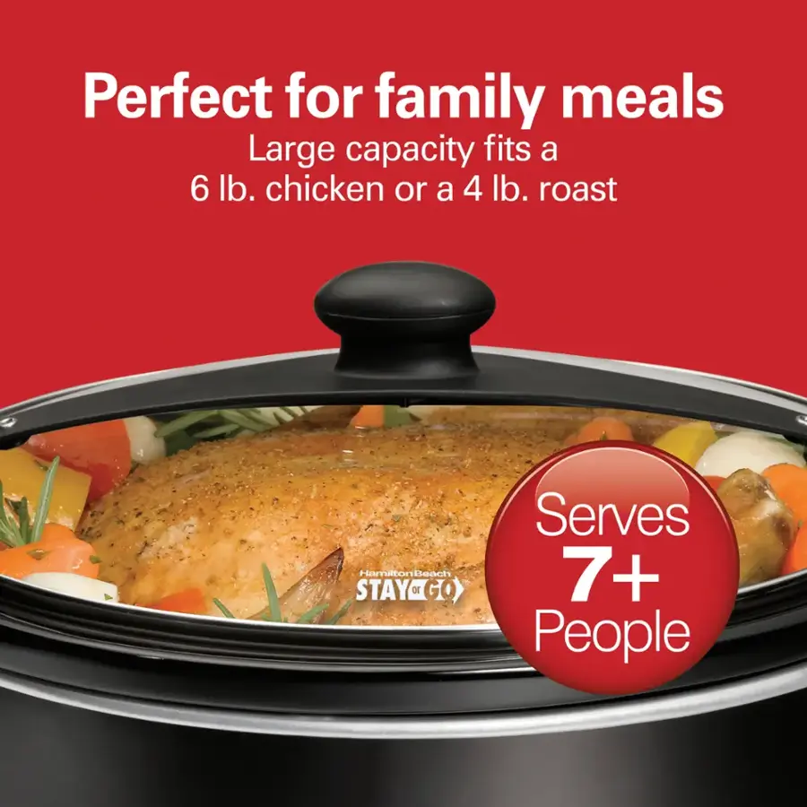 Alt View 13. Hamilton Beach - Stay or Go 6 Quart Slow Cooker - Black.