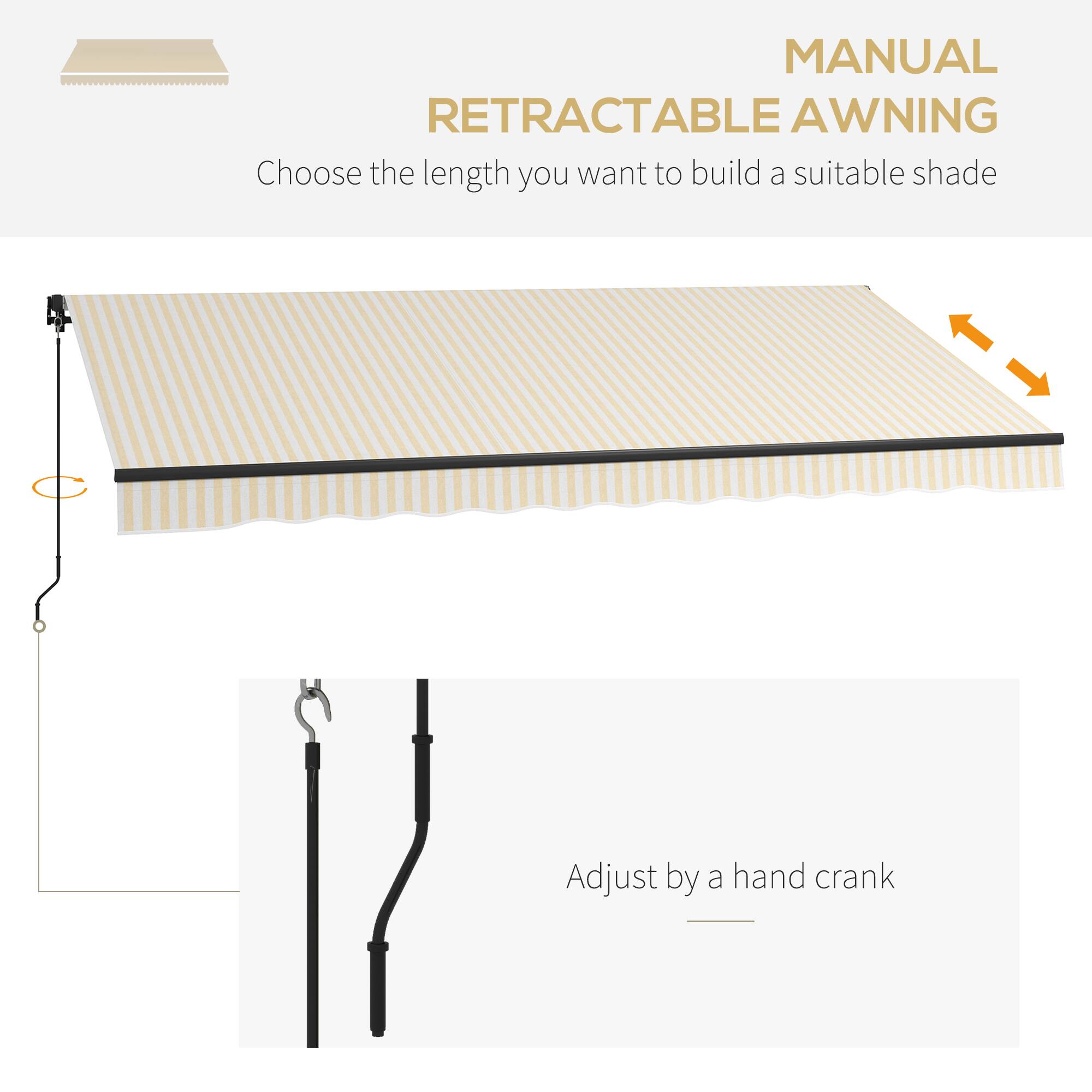 MANUAL RETRACTABLE AWNING

Choose the length you want to build a suitable shade

Adjust by a hand crank