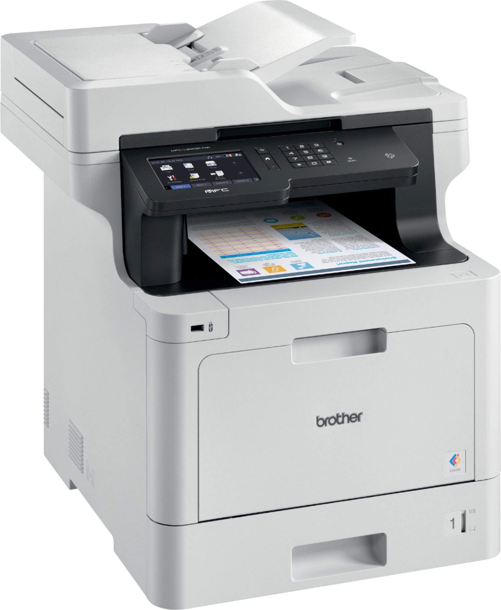 Angle View: Brother - HL-L3280CDW Wireless Digital Color Printer with Laser Quality Output and Refresh Subscription Eligibility - White