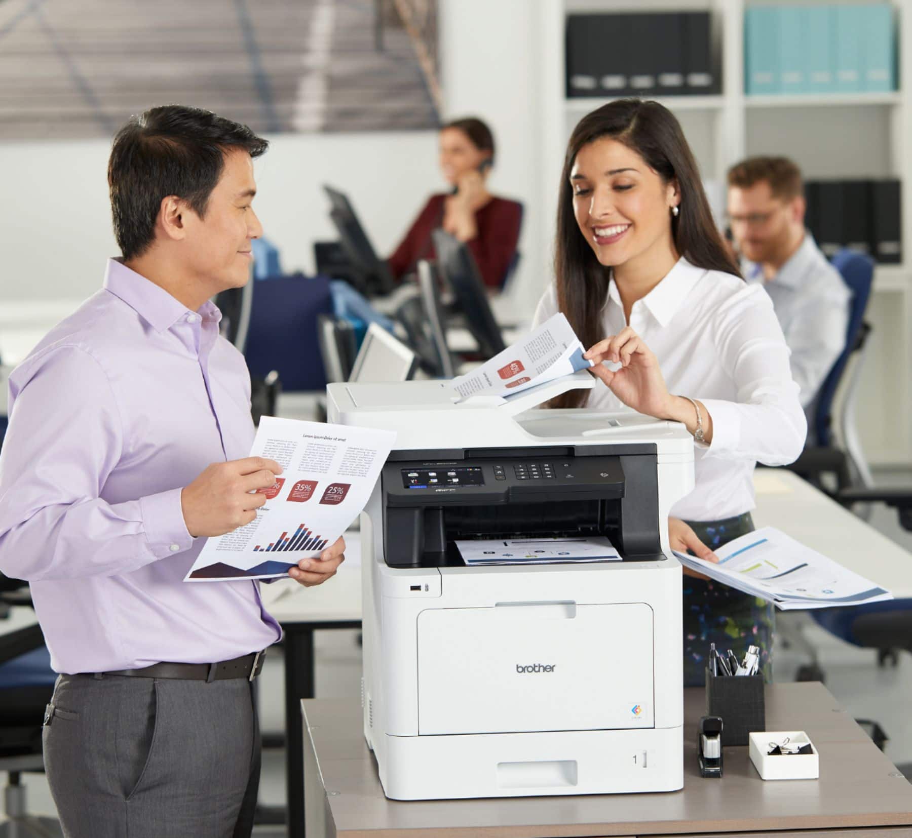 Alt View 14. Brother - MFC-L8900CDW Wireless Color All-in-One Laser Printer - White.