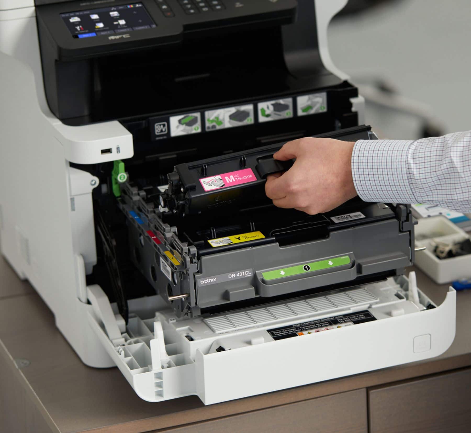 Alt View 18. Brother - MFC-L8900CDW Wireless Color All-in-One Laser Printer - White.