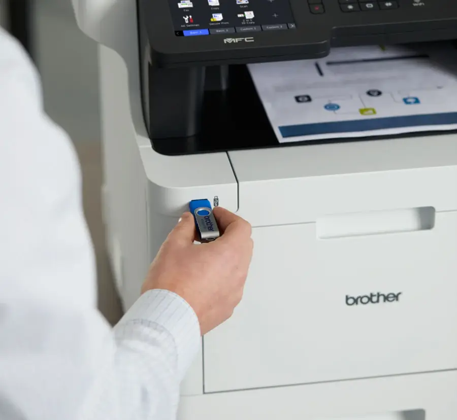 Alt View 19. Brother - MFC-L8900CDW Wireless Color All-in-One Laser Printer - White.
