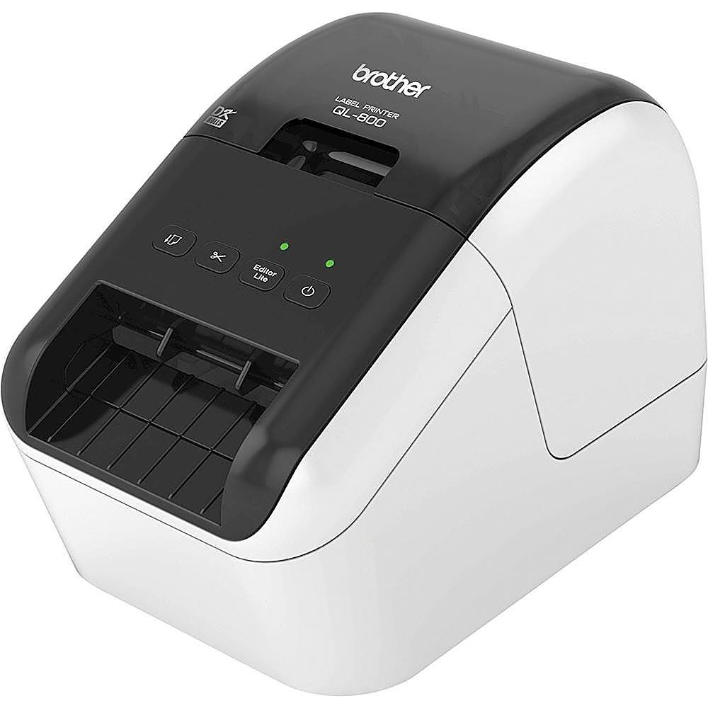 Left View: Brother QL-800 High-Speed Professional Label Printer, Black & Red Printing