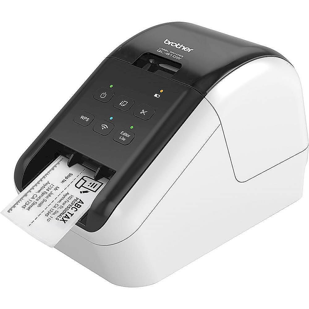Left. Brother - Brother QL-810W Ultra-Fast Label Printer with Wireless Networking - White/Black.