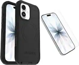 OtterBox - iPhone 17 (Only) Bundle: Defender Series Case & Screen Protector - Case Only - Rugged - Snaps on MagSafe - Black