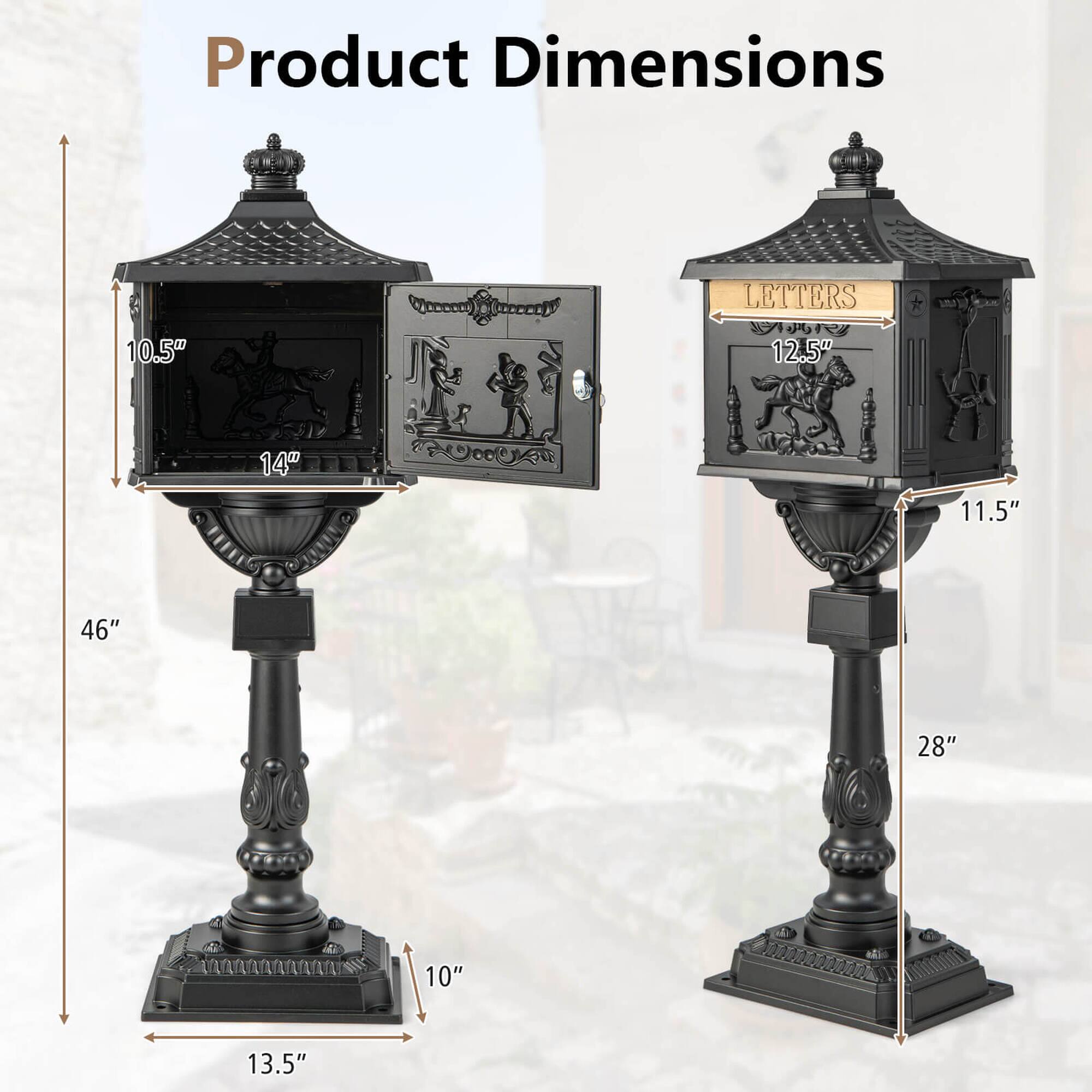 Product Dimensions: 10.5" x 12.5" x 14" x 11.5" x 46" x 28" x 10" x 13.5"