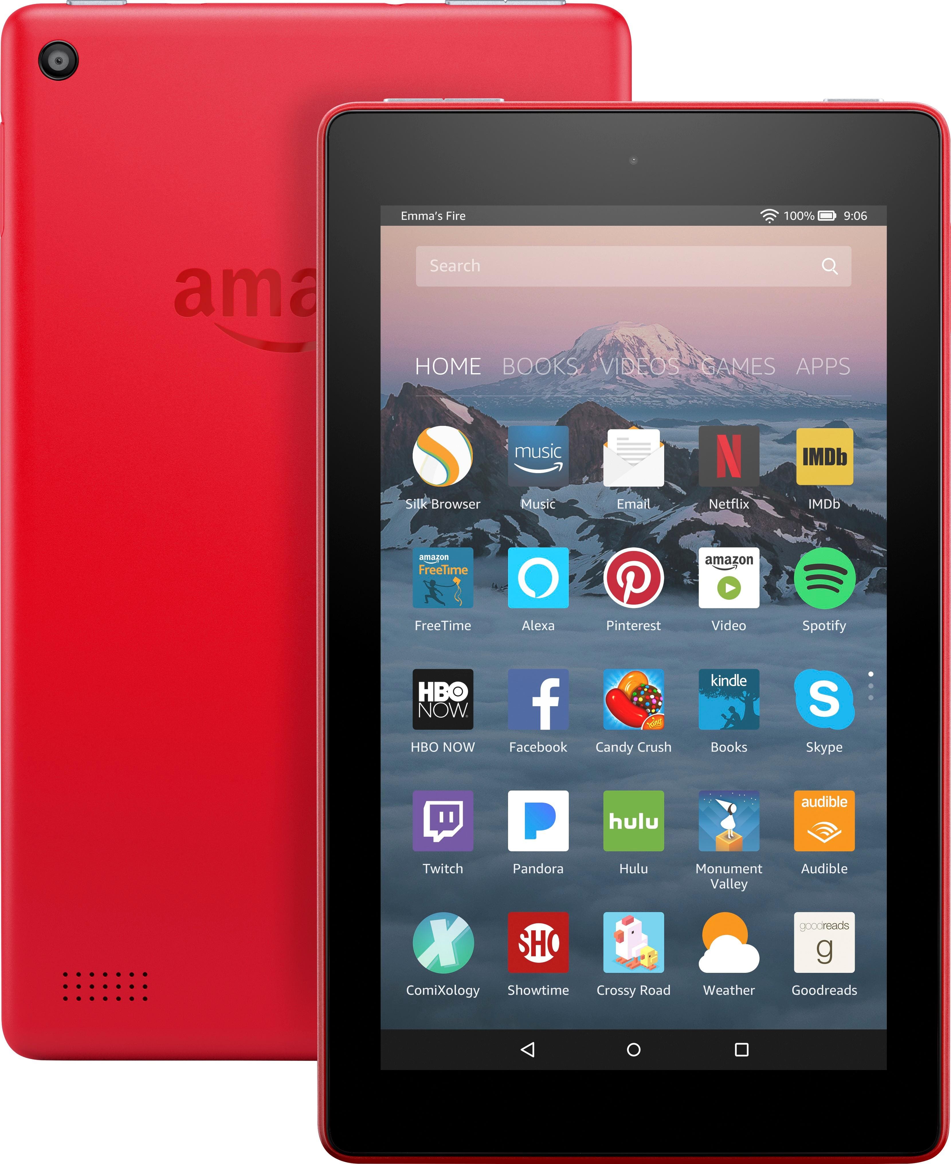 Amazon - Fire 7 - 7" - Tablet - 16GB 7th Generation, 2017 Release - Punch Red - Larger Front