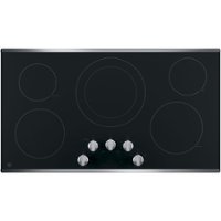 GE - 36" Built-In Electric Cooktop - Stainless Steel - Front_Zoom