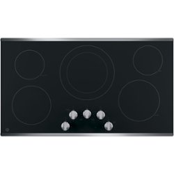 GE - 36" Built-In Electric Cooktop - Stainless steel - Front_Zoom