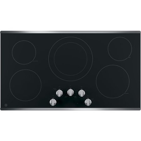 GE - 36" Built-In Electric Cooktop - Stainless Steel