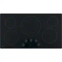 GE - 36" Built-In Electric Cooktop - Black - Front_Zoom