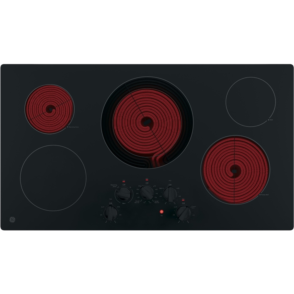 Alt View 12. GE - 36" Built-In Electric Cooktop - Black.