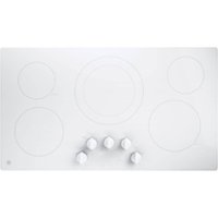 GE - 36" Built-In Electric Cooktop - White - Front_Zoom