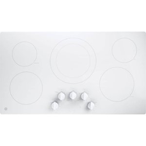 GE - 36" Built-In Electric Cooktop - White on White