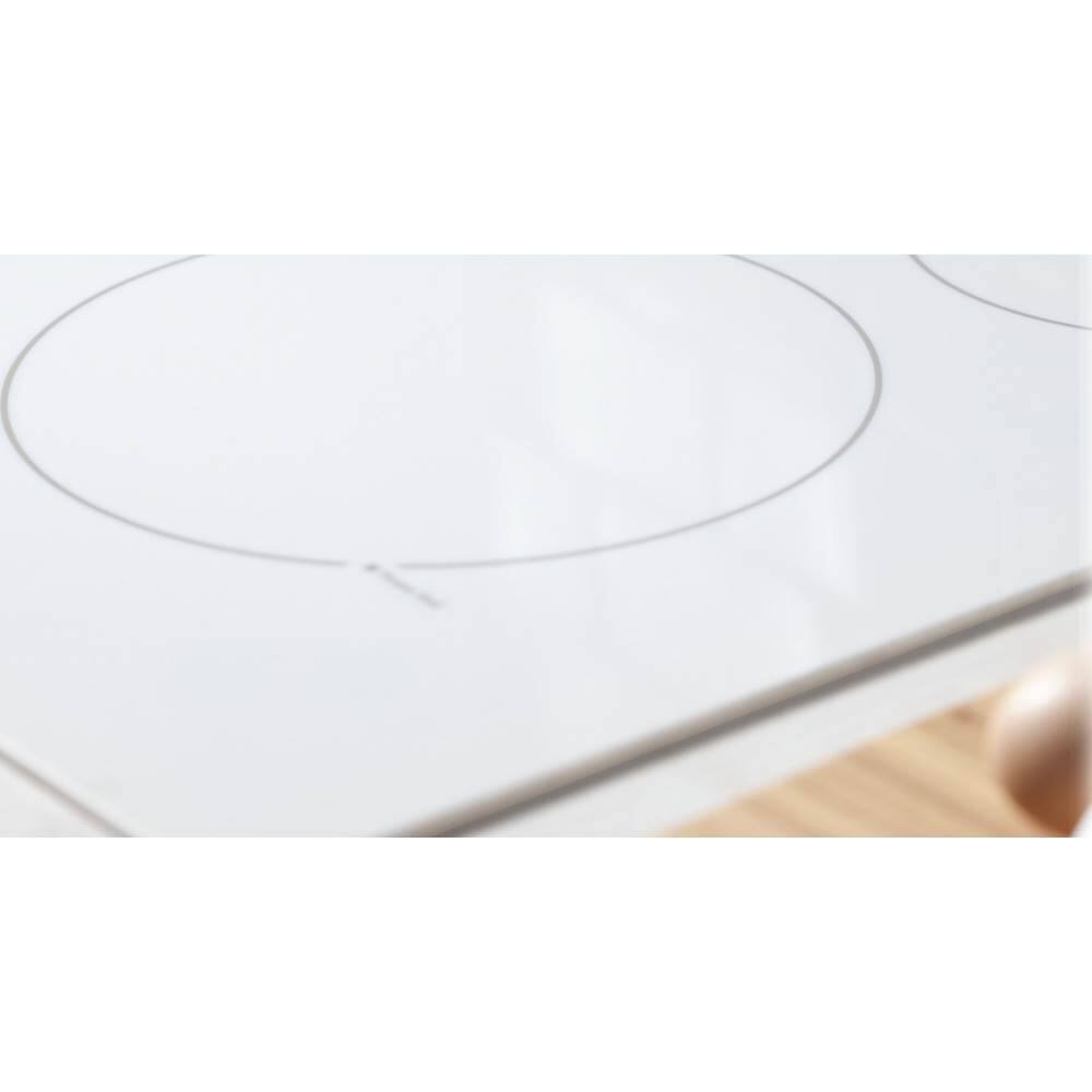 Alt View 14. GE - 36" Built-In Electric Cooktop - White.