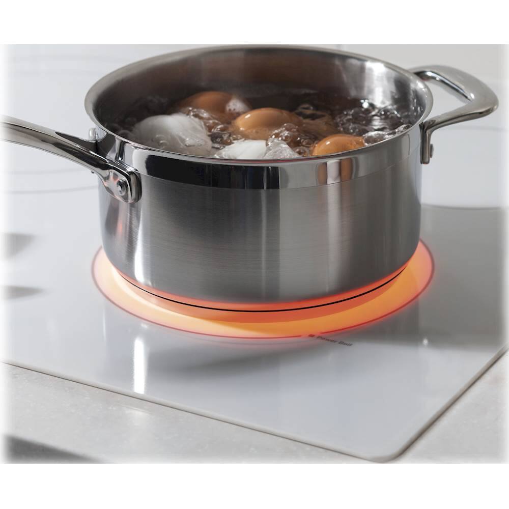 Alt View 15. GE - 36" Built-In Electric Cooktop - White.