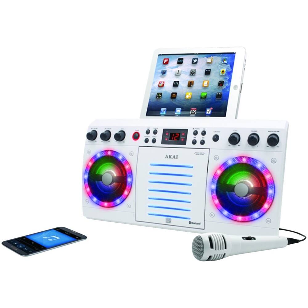 Akai - CD+G Karaoke System - White - Larger Front