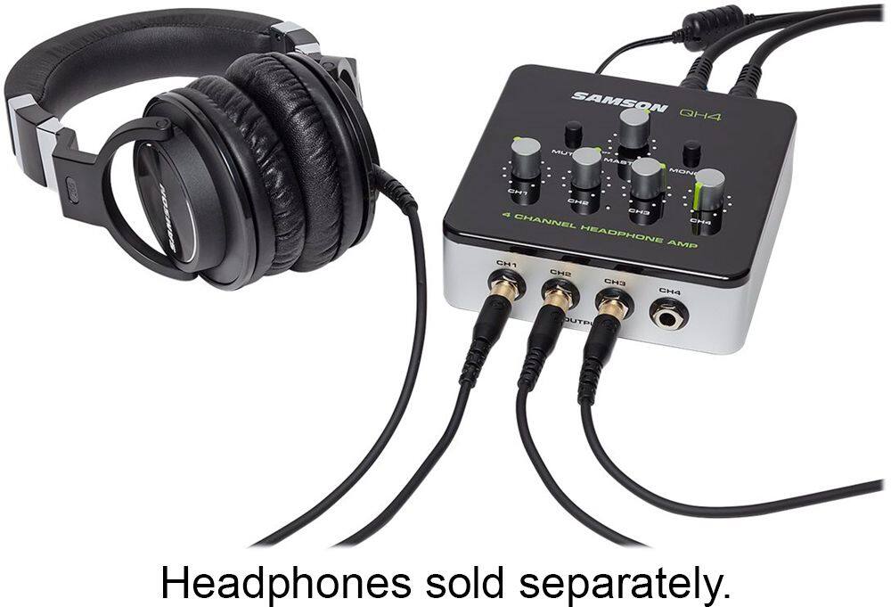 Alt View 14. Samson - 4-Channel Headphone Amplifier - Black.
