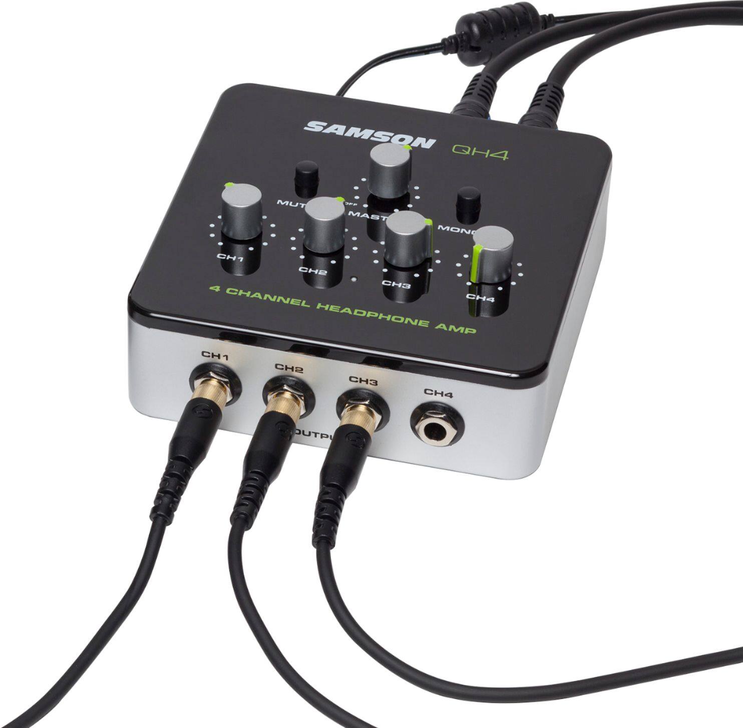 Alt View 15. Samson - 4-Channel Headphone Amplifier - Black.