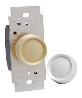 Leviton - Trimatron 6602-IW 600W Electro-Mechanical Incandescent Non-Preset Rotary Dimmer, Single Pole - White/Ivory