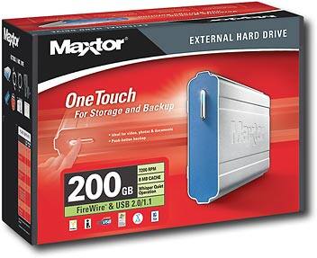 Angle Standard. Maxtor - OneTouch 200.0GB External Hard Drive.