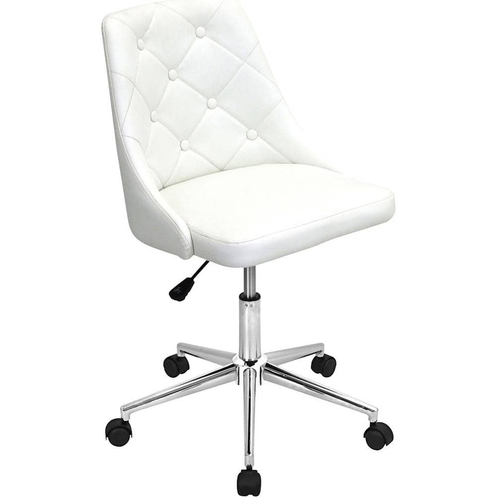 Angle View: LumiSource - Marche Chrome Office Chair - White