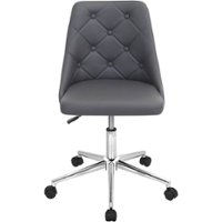 LumiSource - Marche Chrome Office Chair - Gray - Front_Zoom