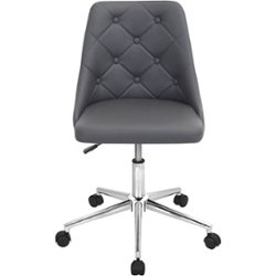 LumiSource - Marche Chrome Office Chair - Gray - Front_Zoom
